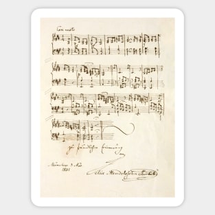 Felix Mendelssohn | Original score, manuscript with signature Sticker